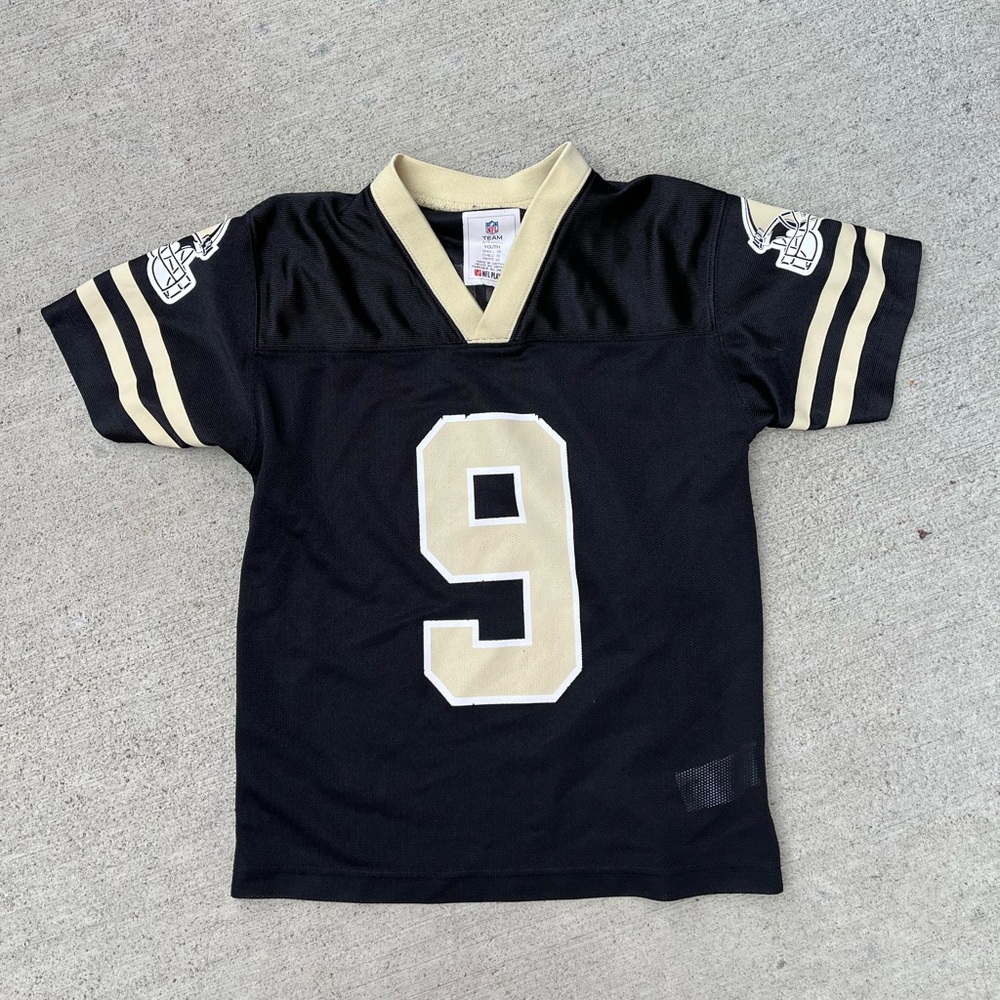 NFL Black and Cream Football Jersey saints #9 Brees